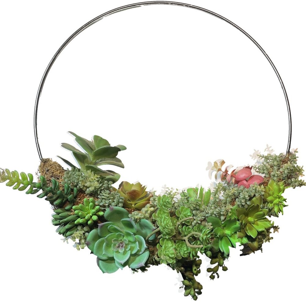 Hoops  Two Decorative Hoops with Synthetic Plant Hoops